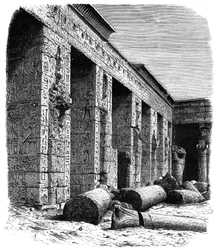 The ruins of the Palace of Rameses III, Medinet Habu, Upper Egypt