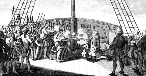 The shooting of Admiral Byng on board the Monarque