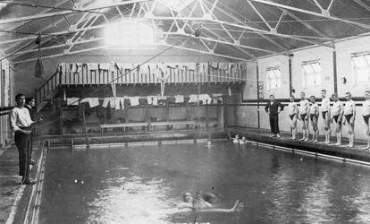 The swimming bath, Royal Navy training establishment, Shotley, Suffolk, 1936