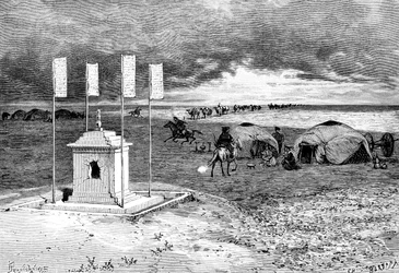 The Tomb of a Lama and an Encampment, Mongolian Desert, c. 1890