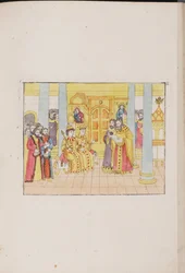 The wedding ceremony of Tsar Mikhail Feodorovich and Yevdokiya Lukyanovna