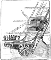 The well of the Roux Combaluzier elevator, Eiffel Tower, Paris, 1889