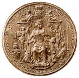 Third Great Seal of Queen Anne, obverse, 1702-1714