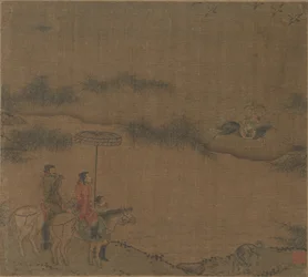 Three Horsemen Hunting Wild Geese