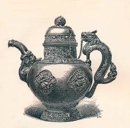Tibetan Tea-Pot with Dragon Spout and Handle Showing Chinese Influence