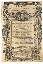 Title Page from: Giorgio Vasari, The Lives of the Most Excellent Italian Painters