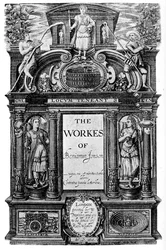 Title page of the works of Ben Jonson