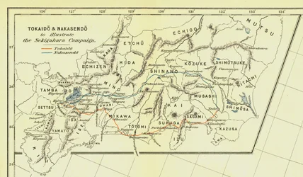 Tokaido & Nakasendo to Illustrate the Sekigahara Campaign