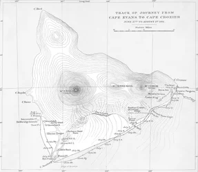 Track of Journey from Cape Evans to Cape Crozier - June 27th to August 1st 1911