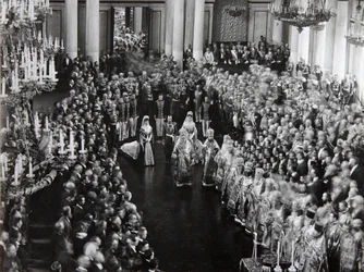 Tsar Nicholas II at the opening ceremony of the first Duma, St Petersburg, Russia