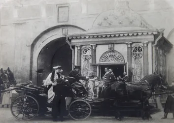 Tsarina Alexandra Fyodorovna Visiting the Iberian Chapel, Moscow, Russia