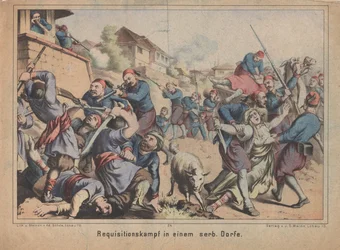 Turkish Requisition Fight in a Serbian Country Village