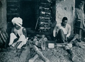 Turning Wooden Bed Legs, c1942