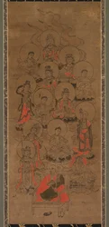 Twelve Buddhas and Kobo Daishi Jusanbutsu, Late 17th Century