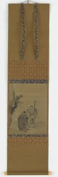 Two Chinese sages near an overhanging rock