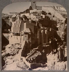 Valley of Mar Saba and Convent, from Brook Kedron, c1900