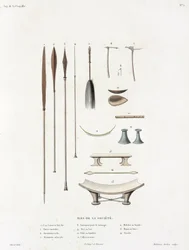 Various implements from the Society Islands