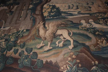 Verdure with Giraffe, Aubusson Tapestry - Fantastic Animal Details