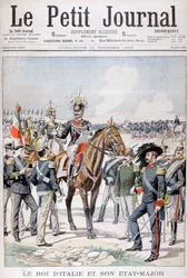 Victor Emmanuel III, king of Italy and his state-major