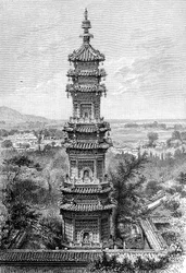 View from the Summer Palace, Peking, c1890