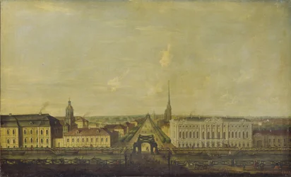 View of the Nevsky Prospekt from the Police Bridge with the Stroganov Palace, Second Half of the 18th century