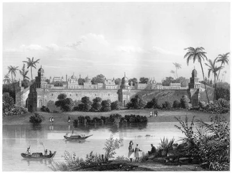 View of the Palace of Agra, from the River, c1860