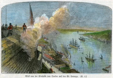 View over the St Lawrence River from the Citadel of Quebec, Canada