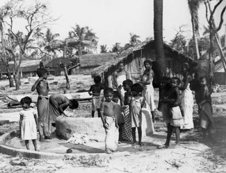 Village scene, Trincomalee, Ceylon