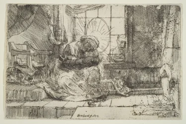 Virgin and Child with the Cat: and Joseph at the Window, 1654