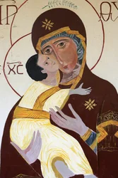 Virgin and Child Painting at Keur Moussa Abbey, Keur Moussa, Senegal