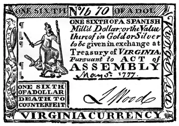 Virginia Paper Money, 1777 c1880