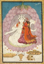 Vishnu and Lakshmi Seated on a Lotus Blossom