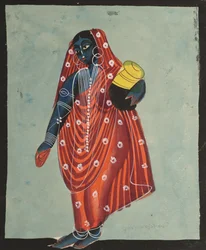 Vishnu in Female Form of Mohini Carrying Amrita for the Gods