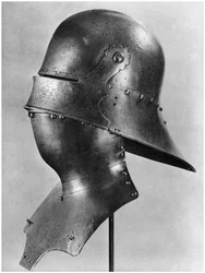 Visored sallet and bevor, c1480