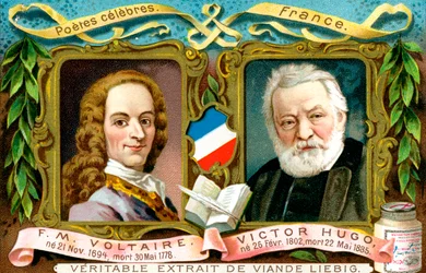 Voltaire and Victor Hugo