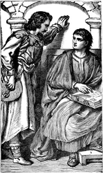 Waldenses Missionary Troubadour Showing His Vernacular Bible, c. 1170
