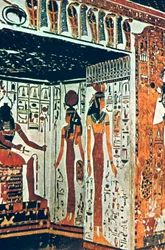 Wall Painting, Tomb of Nefertiti, Thebes, Egypt