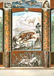 Wall decoration, Pompeii, Italy, 1928