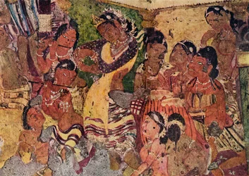 Wall Painting from the Caves of Ajanta