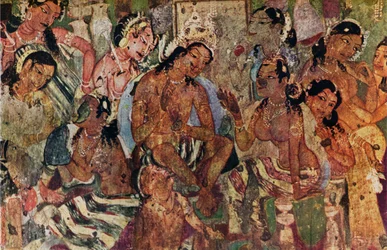 Wall painting from the Caves of Ajanta of Raja Mahajanaka, c480