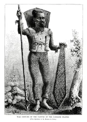 War Costume of the Natives of the Caroline Islands, central Pacific Ocean, 1877