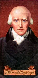 Warren Hastings, from a Series of Cigarette Cards