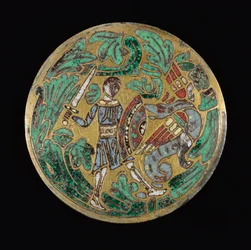 Warrior Fighting a Dragon, c. 1170-1180
