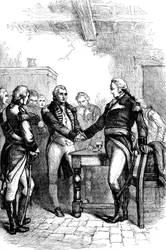 Washington taking leave of his old comrades