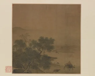 Water Buffalo, Calf, and Herdboy