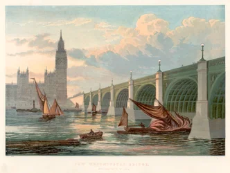 Westminster Bridge, London, Looking from the South Bank of the Thames
