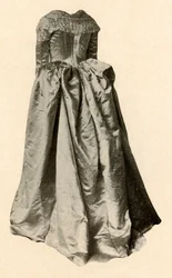 White satin wedding gown worn by Mrs. St. Clair in Philadelphia, 1760