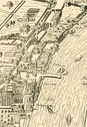Whitehall and Westminster. From Aggas Map