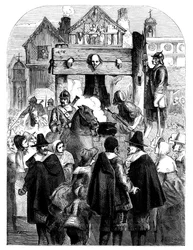 William Prynne 1600-1669 in the pillory