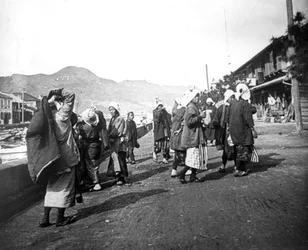 Woman Carrying Loads of Coal, Nagasaki, Japan
